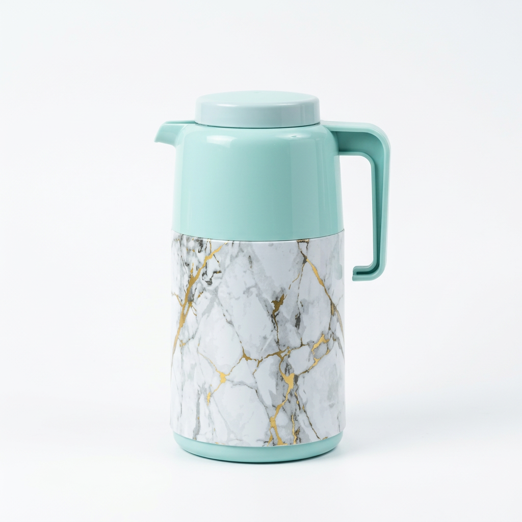 Carafe vert menthe à décor marbré