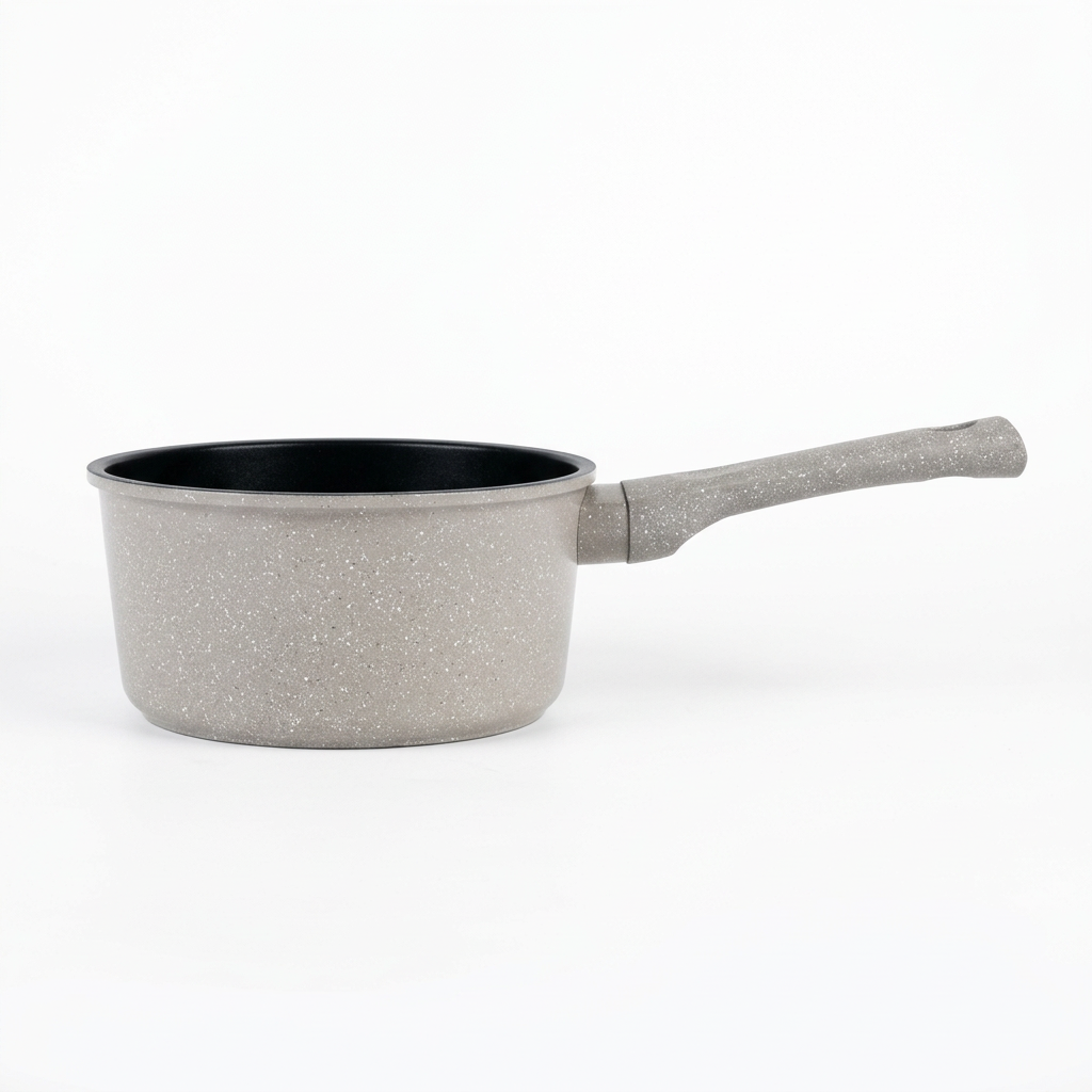 Casserole grise mouchetée à manche long