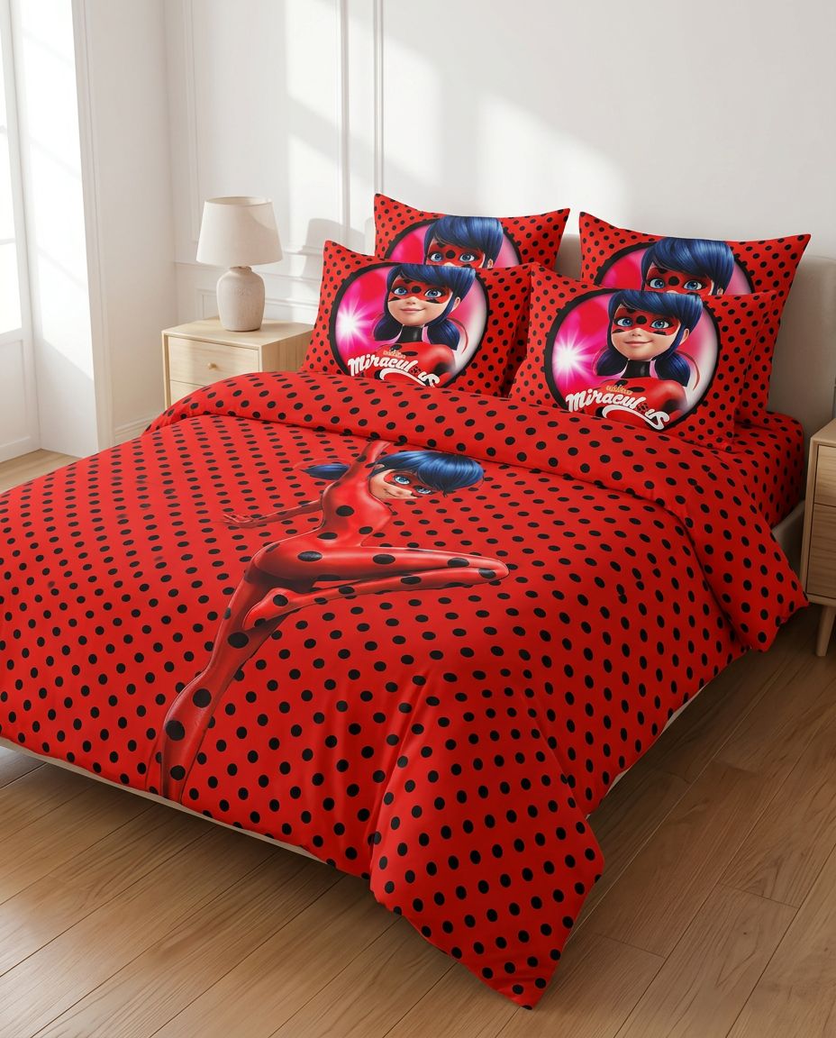 Housse de couette Miraculous rouge et noire