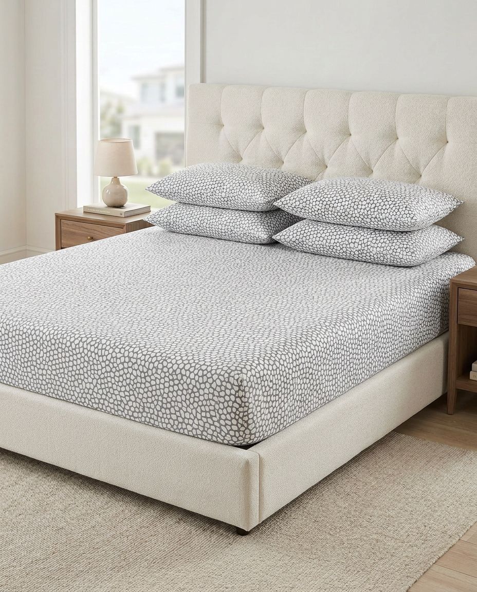 Drap-housse PRADIER HOME mosaïque grise