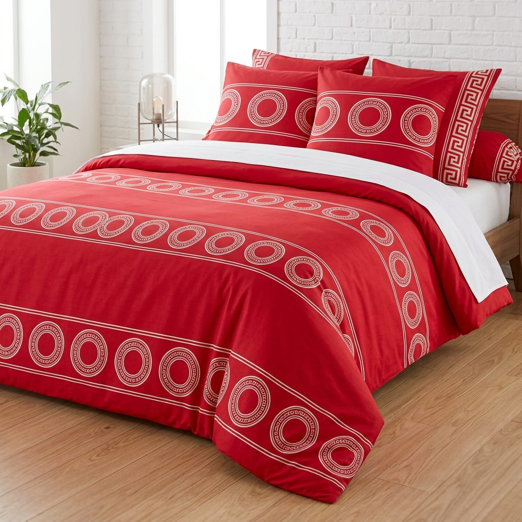 Parure PRESTIGE HOME PARIS rouge — 4 pièces