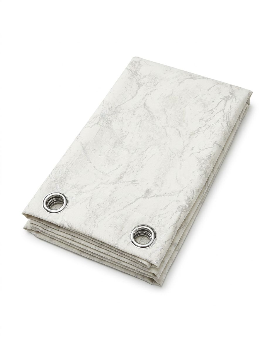 Rideau ivoire à motif marbré